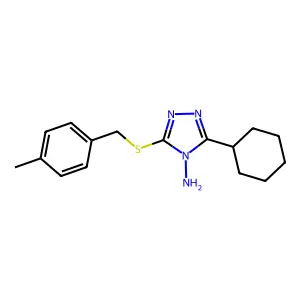 5-Cyclohexyl-3-[(4-methylphenyl)methylthio]-1,2,4-triazole-4-ylamine structure
