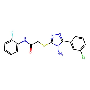 2-{[4-amino-5-(3-chlorophenyl)-4H-1,2,4-triazol-3-yl]sulfanyl}-N-(2-fluorophenyl)acetamide structure