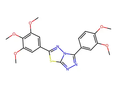 3-(3,4-dimethoxyphenyl)-6-(3,4,5-trimethoxyphenyl)[1,2,4]triazolo[3,4-b][1,3,4]thiadiazole structure