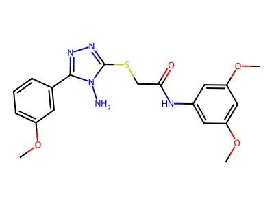 2-{[4-amino-5-(3-methoxyphenyl)-4H-1,2,4-triazol-3-yl]sulfanyl}-N-(3,5-dimethoxyphenyl)acetamide structure