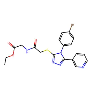 ET((((4-(4-BR-PH)-5-(3-Pyridinyl)-4H-1,2,4-triazol-3-YL)thio)AC)amino)acetate structure