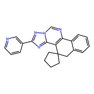 2-(pyridin-3-yl)-5H-spiro[benzo[h][1,2,4]triazolo[1,5-c]quinazoline-4,1'-cyclopentane] structure
