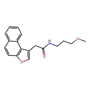 N-(3-methoxypropyl)-2-naphtho[2,1-b]furanylacetamide structure