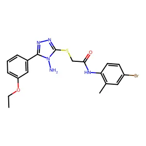 2-[4-amino-5-(3-ethoxyphenyl)(1,2,4-triazol-3-ylthio)]-N-(4-bromo-2-methylphen yl)acetamide structure