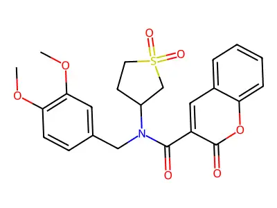 N-(3,4-dimethoxybenzyl)-N-(1,1-dioxidotetrahydrothiophen-3-yl)-2-oxo-2H-chromene-3-carboxamide structure