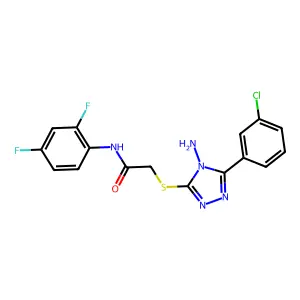 2-[4-amino-5-(3-chlorophenyl)(1,2,4-triazol-3-ylthio)]-N-(2,4-difluorophenyl)a cetamide structure