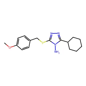 3-cyclohexyl-5-[(4-methoxybenzyl)sulfanyl]-4H-1,2,4-triazol-4-amine structure