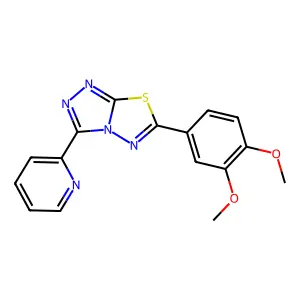 6-(3,4-Dimethoxyphenyl)-3-pyridin-2-yl-(1,2,4)triazolo(3,4-b)(1,3,4)thiadiazole structure