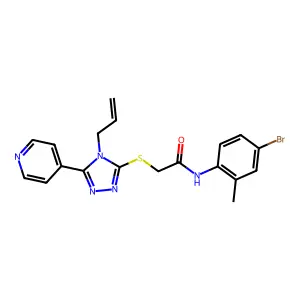 N-(4-bromo-2-methylphenyl)-2-{[4-(prop-2-en-1-yl)-5-(pyridin-4-yl)-4H-1,2,4-triazol-3-yl]sulfanyl}acetamide structure