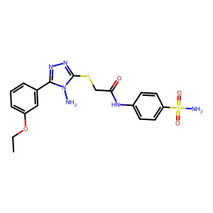 2-[4-amino-5-(3-ethoxyphenyl)(1,2,4-triazol-3-ylthio)]-N-(4-sulfamoylphenyl)ac etamide structure