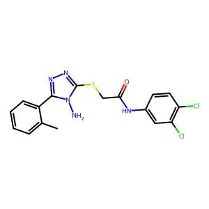 2-[4-amino-5-(2-methylphenyl)(1,2,4-triazol-3-ylthio)]-N-(3,4-dichlorophenyl)a cetamide structure