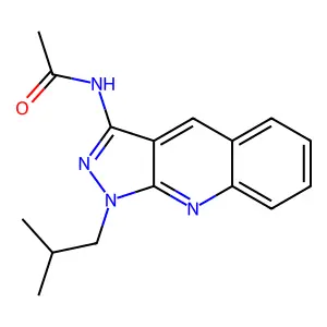 N-[1-(2-methylpropyl)pyrazolo[3,4-b]quinolin-3-yl]acetamide structure