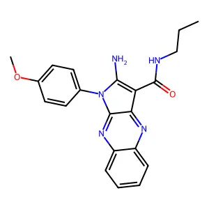 2-amino-1-(4-methoxyphenyl)-N-propyl-1H-pyrrolo[2,3-b]quinoxaline-3-carboxamide structure