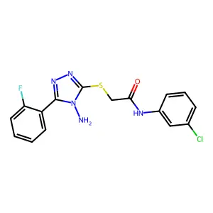 2-{[4-amino-5-(2-fluorophenyl)-4H-1,2,4-triazol-3-yl]sulfanyl}-N-(3-chlorophenyl)acetamide structure