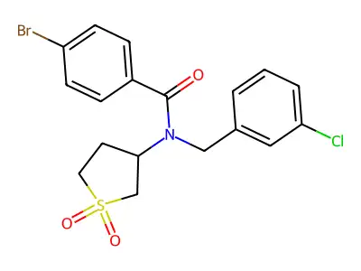 4-bromo-N-(3-chlorobenzyl)-N-(1,1-dioxidotetrahydrothiophen-3-yl)benzamide structure