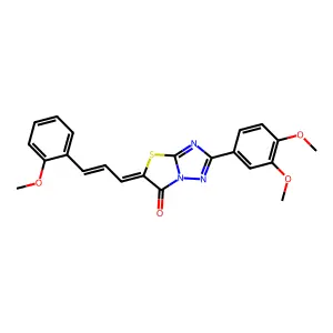 (5Z)-2-(3,4-dimethoxyphenyl)-5-[(2E)-3-(2-methoxyphenyl)prop-2-enylidene][1,3]thiazolo[3,2-b][1,2,4]triazol-6(5H)-one structure