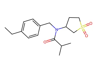 N-(1,1-dioxidotetrahydrothiophen-3-yl)-N-(4-ethylbenzyl)isobutyramide structure