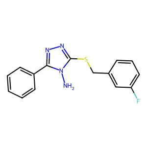 3-[(3-Fluorophenyl)methylthio]-5-phenyl-1,2,4-triazole-4-ylamine structure