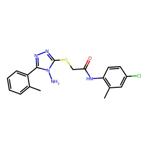 2-{[4-amino-5-(2-methylphenyl)-4H-1,2,4-triazol-3-yl]sulfanyl}-N-(4-chloro-2-methylphenyl)acetamide structure