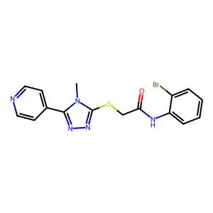 N-(2-bromophenyl)-2-{[4-methyl-5-(pyridin-4-yl)-4H-1,2,4-triazol-3-yl]sulfanyl}acetamide structure