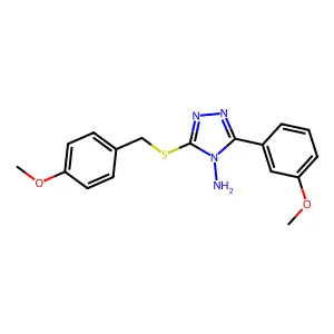 5-(3-Methoxyphenyl)-3-[(4-methoxyphenyl)methylthio]-1,2,4-triazole-4-ylamine structure