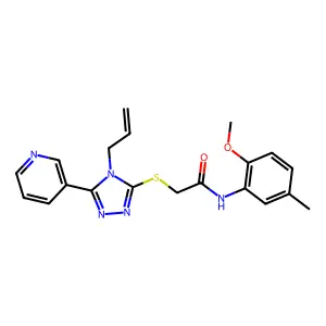 2((4-Allyl-5-(3-pyridinyl)-4H-1,2,4-triazol-3-YL)thio)N-(2-meo-5-ME-PH)acetamide structure