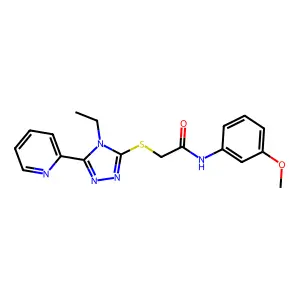 2-[(4-ethyl-5-pyridin-2-yl-1,2,4-triazol-3-yl)sulfanyl]-N-(3-methoxyphenyl)acetamide structure