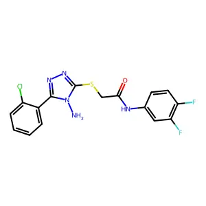 2-{[4-amino-5-(2-chlorophenyl)-4H-1,2,4-triazol-3-yl]sulfanyl}-N-(3,4-difluorophenyl)acetamide structure