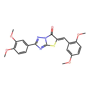 (5Z)-5-(2,5-dimethoxybenzylidene)-2-(3,4-dimethoxyphenyl)[1,3]thiazolo[3,2-b][1,2,4]triazol-6(5H)-one structure