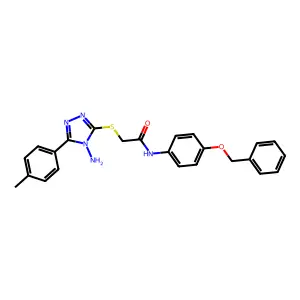 2-[4-amino-5-(4-methylphenyl)(1,2,4-triazol-3-ylthio)]-N-[4-(phenylmethoxy)phe nyl]acetamide structure