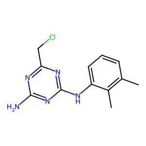 6-(chloromethyl)-N-(2,3-dimethylphenyl)-1,3,5-triazine-2,4-diamine structure