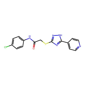 N-(4-chlorophenyl)-2-[(5-pyridin-4-yl-1H-1,2,4-triazol-3-yl)sulfanyl]acetamide structure