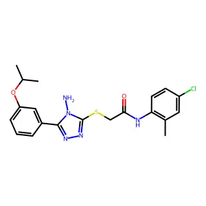2-({4-amino-5-[3-(propan-2-yloxy)phenyl]-4H-1,2,4-triazol-3-yl}sulfanyl)-N-(4-chloro-2-methylphenyl)acetamide structure