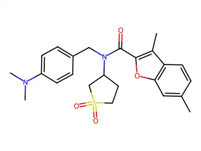 2-Benzofurancarboxamide,N-[[4-(dimethylamino)phenyl]methyl]-3,6-dimethyl-N-(tetrahydro-1,1-dioxido-3-thienyl)-(9CI) structure