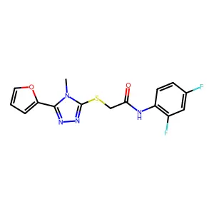 N-(2,4-difluorophenyl)-2-{[5-(furan-2-yl)-4-methyl-4H-1,2,4-triazol-3-yl]sulfanyl}acetamide structure