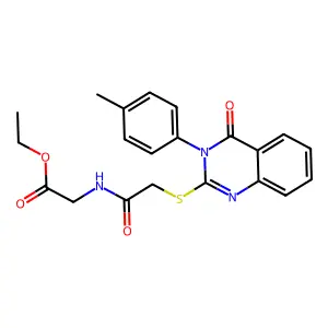 ET((((3-(4-Methylphenyl)-4-oxo-3,4-dihydro-2-quinazolinyl)thio)AC)amino)acetate structure