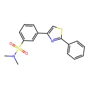 N,N-dimethyl-3-(2-phenyl-1,3-thiazol-4-yl)benzenesulfonamide structure