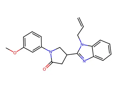 4-(1-allyl-1H-benzo[d]imidazol-2-yl)-1-(3-methoxyphenyl)pyrrolidin-2-one structure
