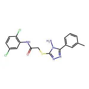 2-((4-amino-5-(m-tolyl)-4H-1,2,4-triazol-3-yl)thio)-N-(2,5-dichlorophenyl)acetamide structure