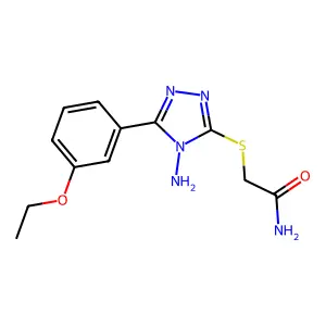 2-[4-Amino-5-(3-ethoxyphenyl)-1,2,4-triazol-3-ylthio]acetamide structure
