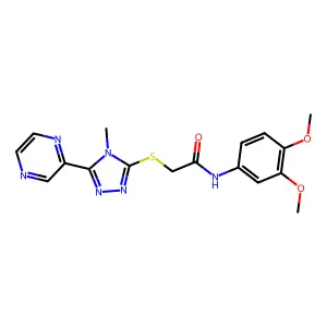 N-(3,4-dimethoxyphenyl)-2-{[4-methyl-5-(pyrazin-2-yl)-4H-1,2,4-triazol-3-yl]sulfanyl}acetamide structure