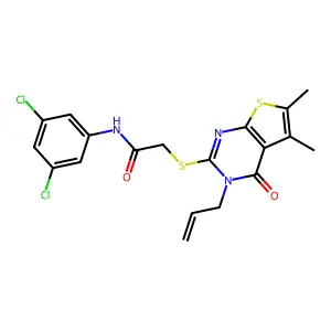 N-(3,5-dichlorophenyl)-2-{[5,6-dimethyl-4-oxo-3-(prop-2-en-1-yl)-3,4-dihydrothieno[2,3-d]pyrimidin-2-yl]sulfanyl}acetamide structure