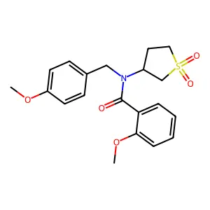 N-(1,1-dioxothiolan-3-yl)-2-methoxy-N-[(4-methoxyphenyl)methyl]benzamide structure