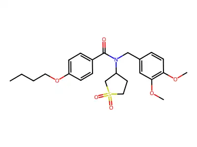 4-butoxy-N-(3,4-dimethoxybenzyl)-N-(1,1-dioxidotetrahydrothiophen-3-yl)benzamide structure