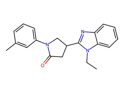 4-(1-ethyl-1H-benzo[d]imidazol-2-yl)-1-(m-tolyl)pyrrolidin-2-one structure