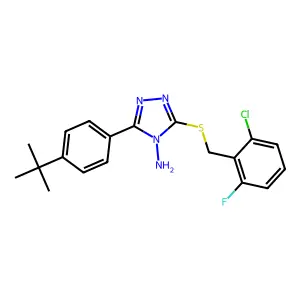 3-(4-tert-butylphenyl)-5-[(2-chloro-6-fluorobenzyl)sulfanyl]-4H-1,2,4-triazol-4-amine structure
