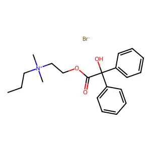 Ammonium, dimethyl(2-hydroxyethyl)propyl-, bromide, benzilate structure