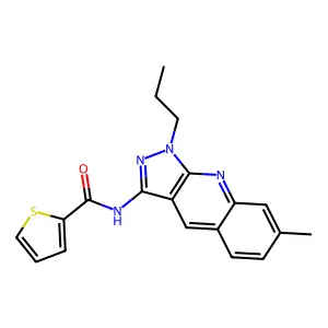 N-(7-methyl-1-propylpyrazolo[3,4-b]quinolin-3-yl)thiophene-2-carboxamide structure