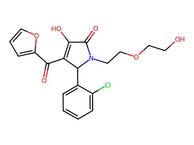 2-(2-chlorophenyl)-3-(furan-2-carbonyl)-4-hydroxy-1-[2-(2-hydroxyethoxy)ethyl]-2H-pyrrol-5-one structure