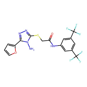 C16H11F6N5O2S structure